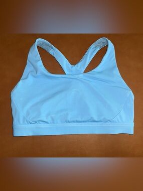 Pristine Athleta Interval Light Blue Racerback Sports Bra Small D-DD High Impact
